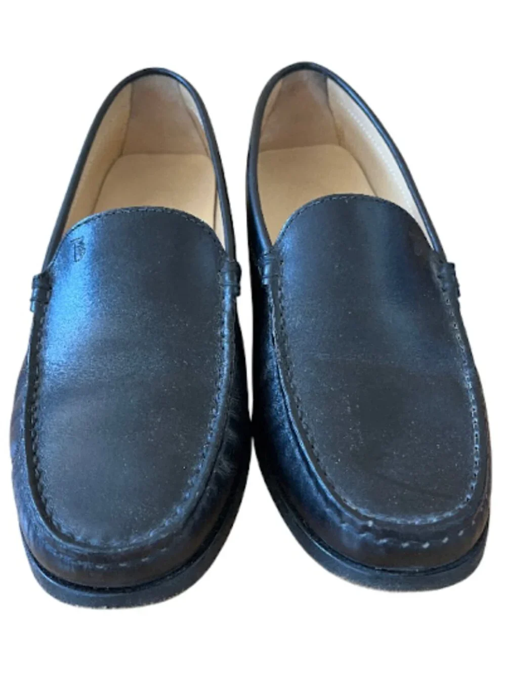 Tod's Black Leather Classic Loafers Slip On Shoes Italian 38 US 8